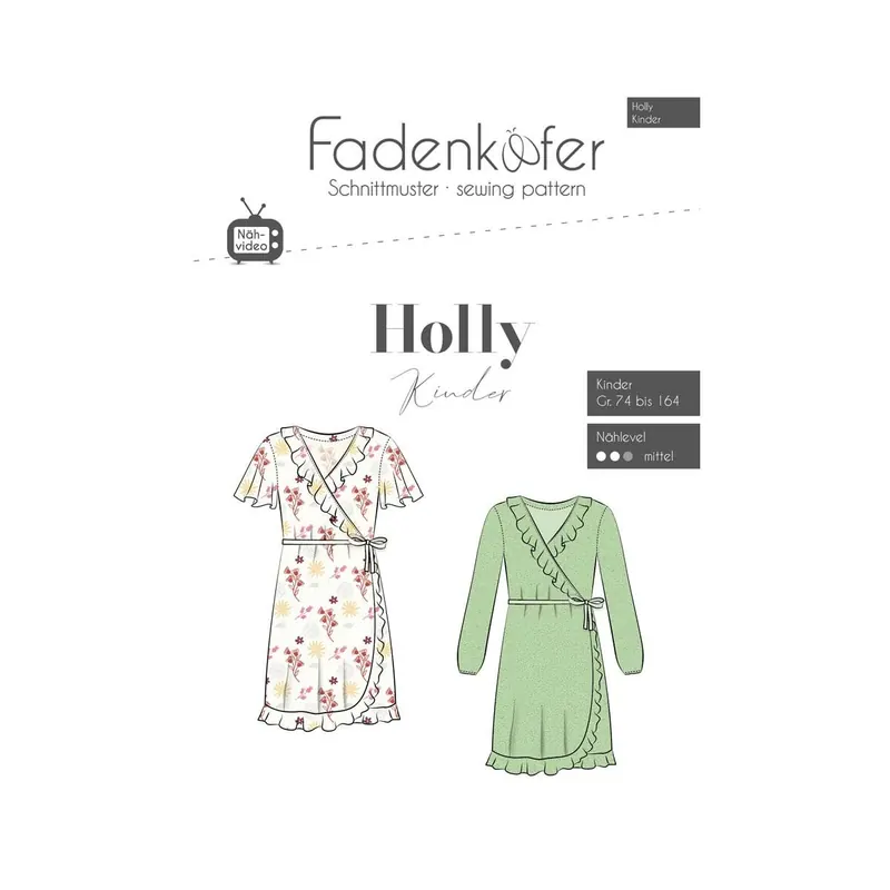 Kinder-Schnittmuster Wickelkleid HOLLY, fadenkäfer