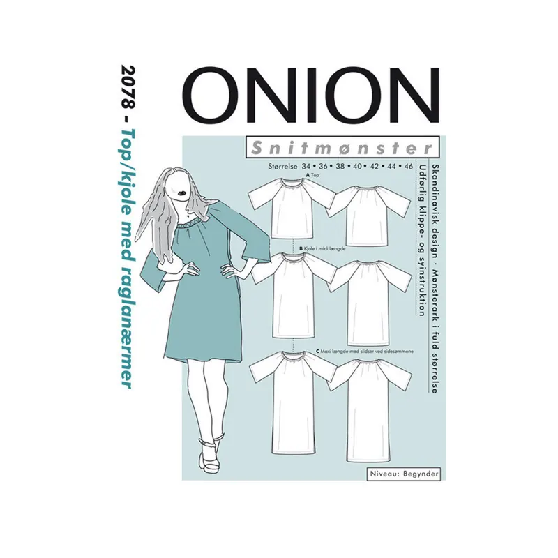Kleid mit Raglanärmeln, Schnittmuster ONION 2078