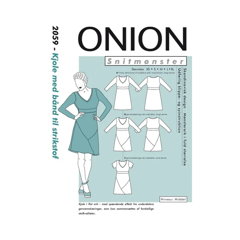 Kleid mit Taillenband, Schnittmuster ONION 2059