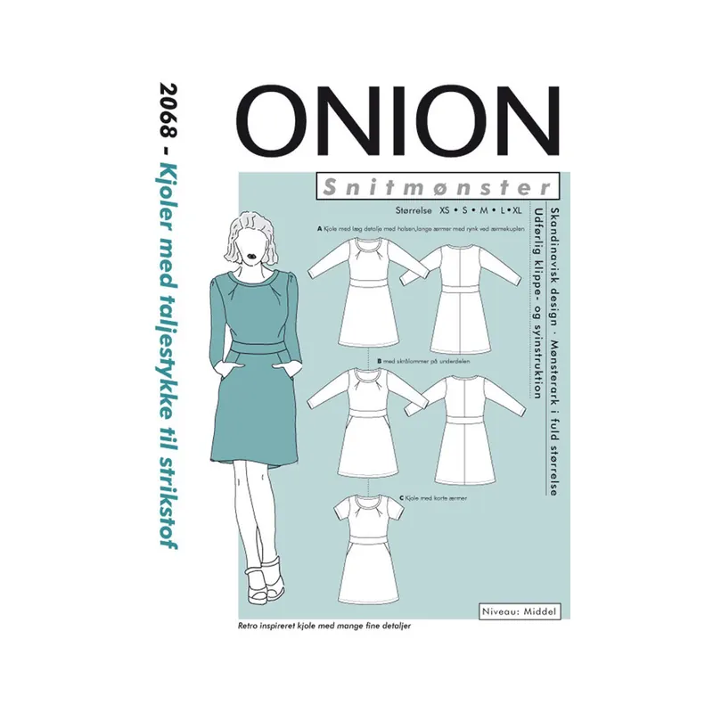 Kleid mit Taillenband, Schnittmuster ONION 2068
