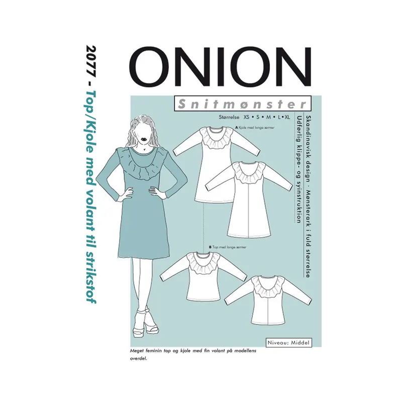 Kleid mit Volant, Schnittmuster ONION 2077