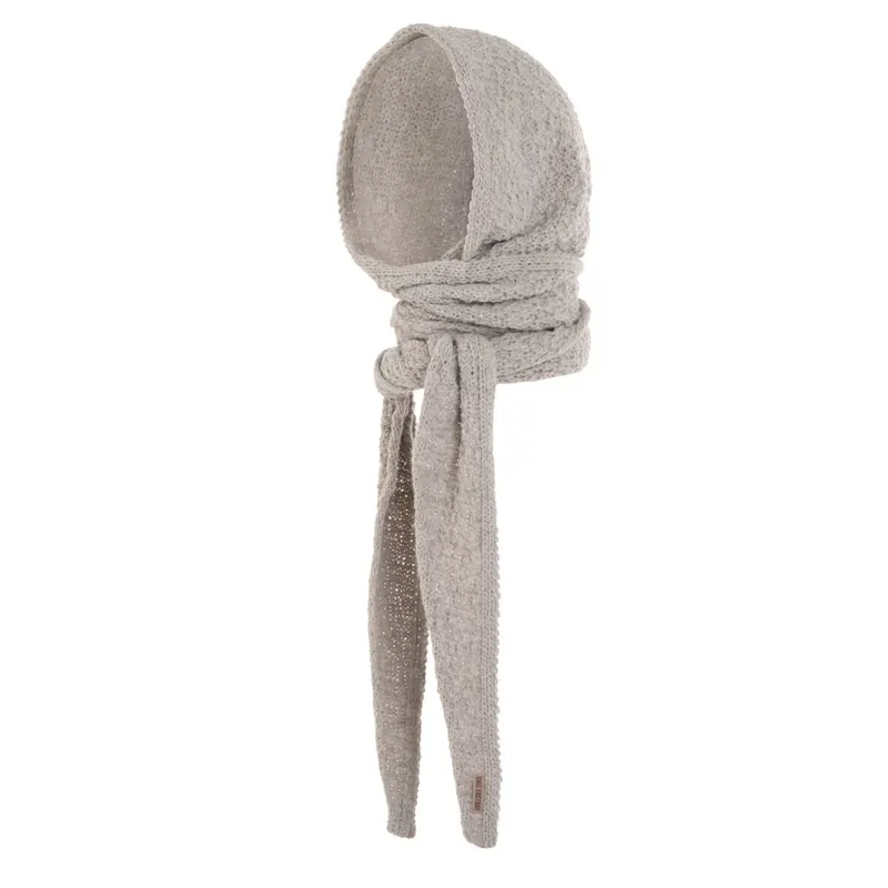 Knit Factory | Blake Kapuzenschal Iced Clay | Hellgrau