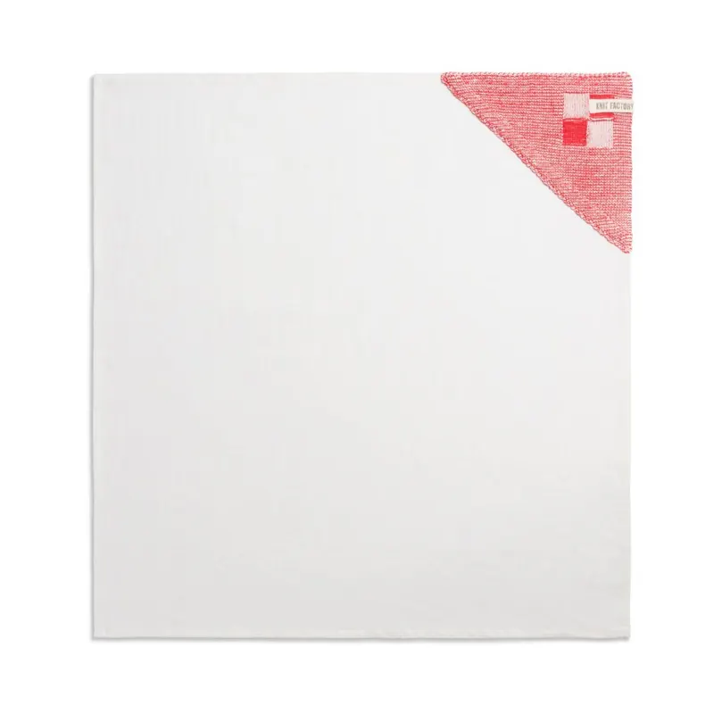 Knit Factory Block Geschirrtuch 65x65 cm Kariert Beige Rot