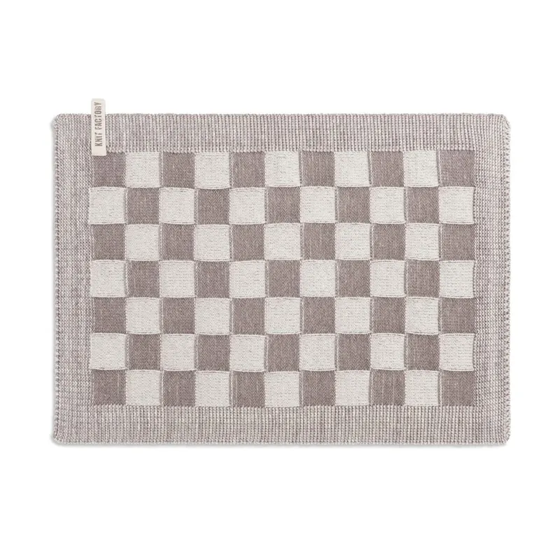 Knit Factory Block Tischsets 50x30 cm Kariert Beige Braun