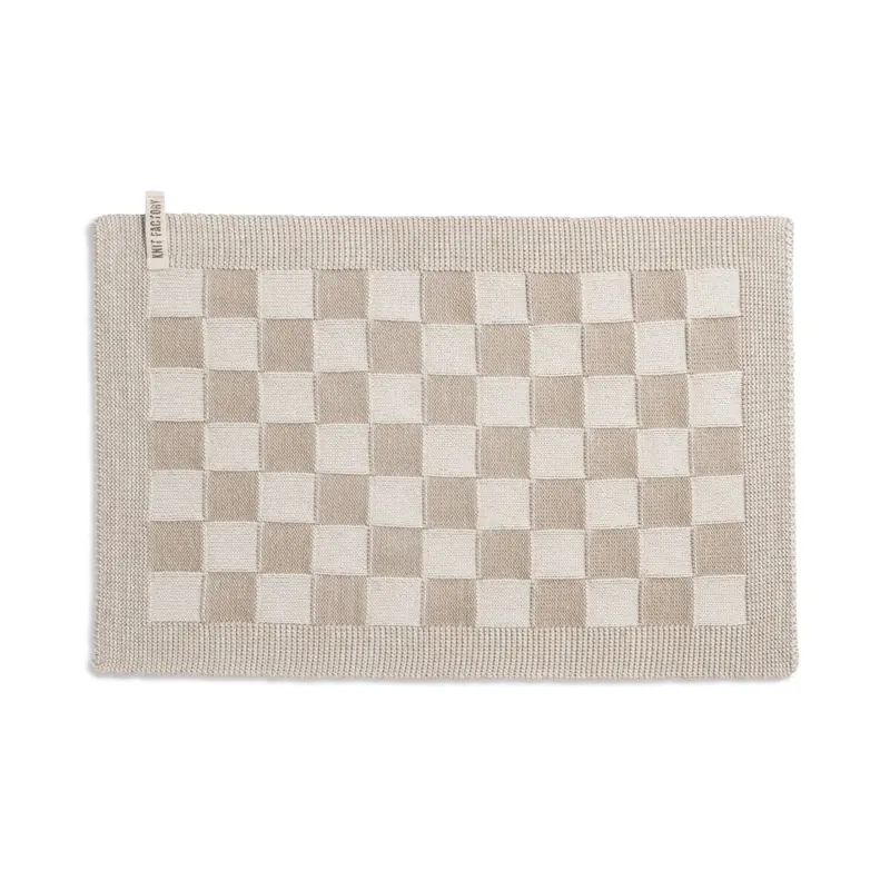 Knit Factory Block Tischsets 50x30 cm Kariert Beige