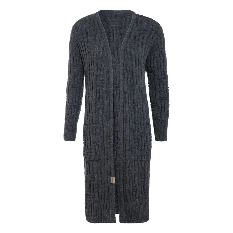 Knit Factory Bobby Strickjacke 36/38 Glatt Anthrazit