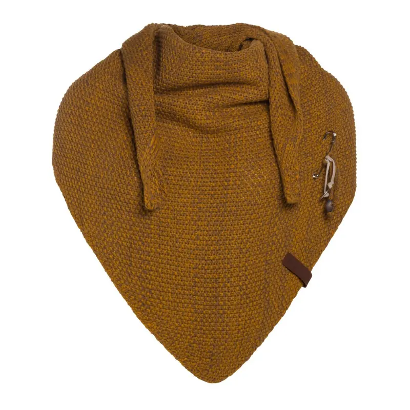 Knit Factory Coco DreiecksSchal 190x85 cm Glatt Braun Gelb