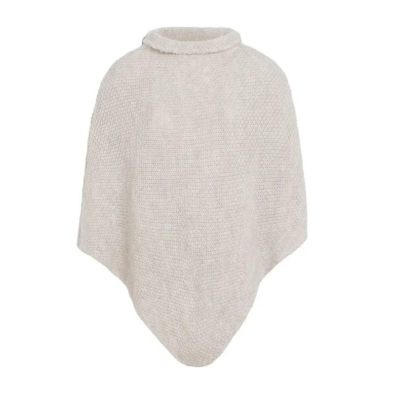 Knit Factory Coco Gestrickter Poncho Beige