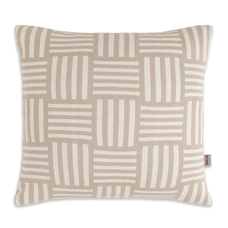 Knit Factory Dash Kissen Ecru Leinen 50x50 cm Kariert