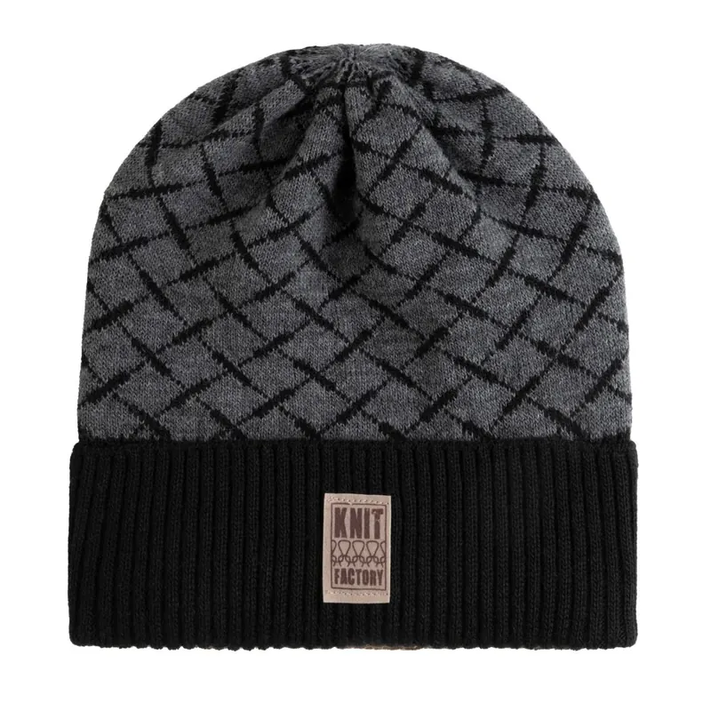 Knit Factory Dusk Mütze Schwarz/Anthrazit