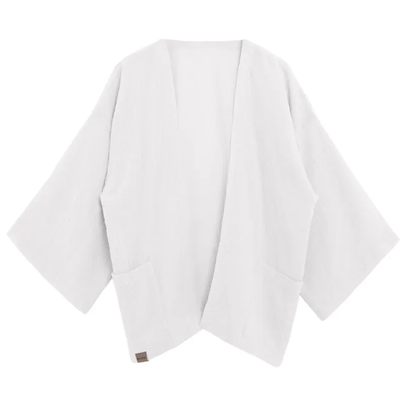 Knit Factory | Elva Kimono Kurz Woolwhite - 36/42 | Weiß