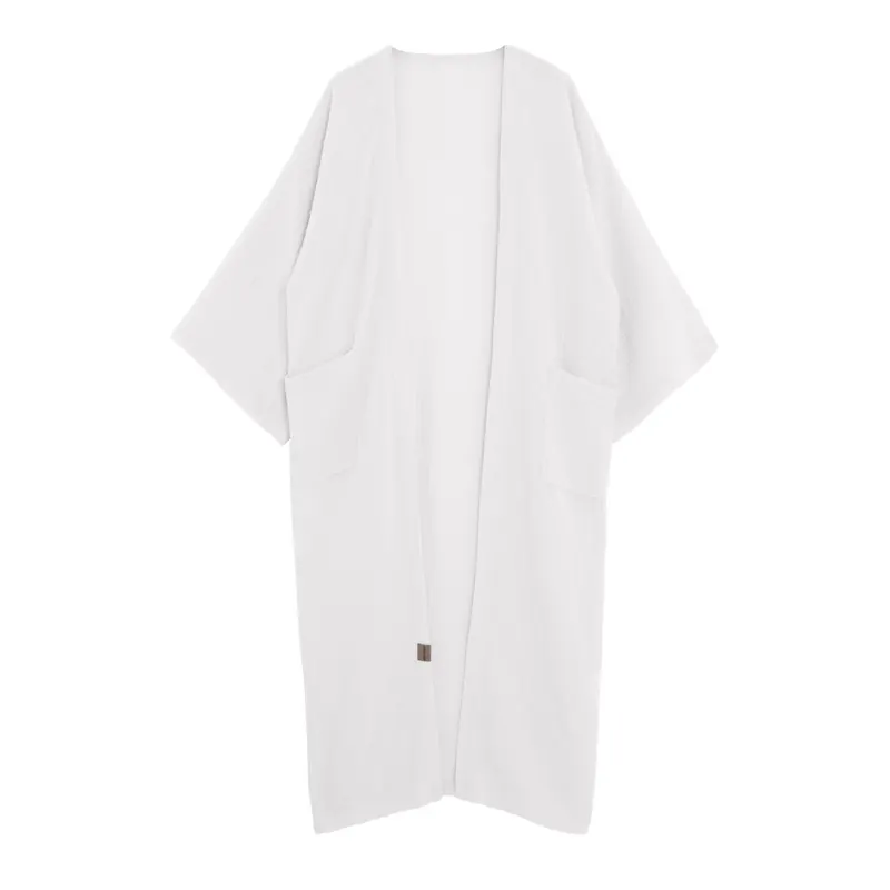 Knit Factory | Elva Kimono Lang Woolwhite - 36/42 | Weiß
