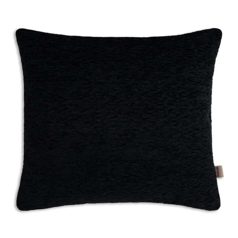 Knit Factory Evita Kissen Schwarz 50x50 cm Fischgrät