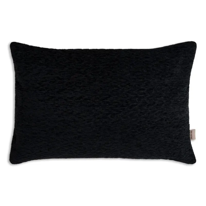 Knit Factory Evita Kissen Schwarz 60x40 cm Fischgrät