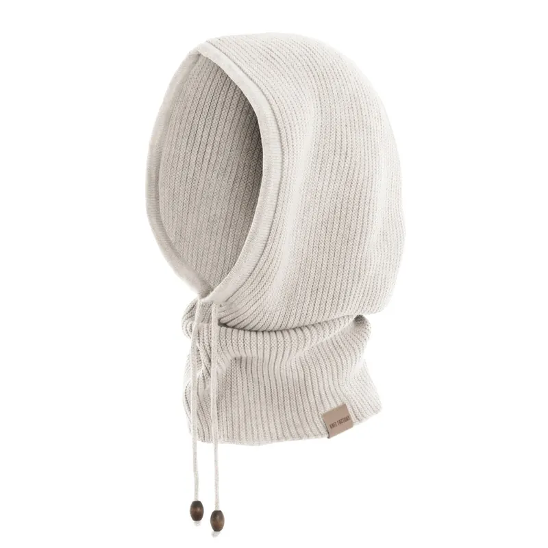 Knit Factory Evy Kapuzenschal Beige One Size