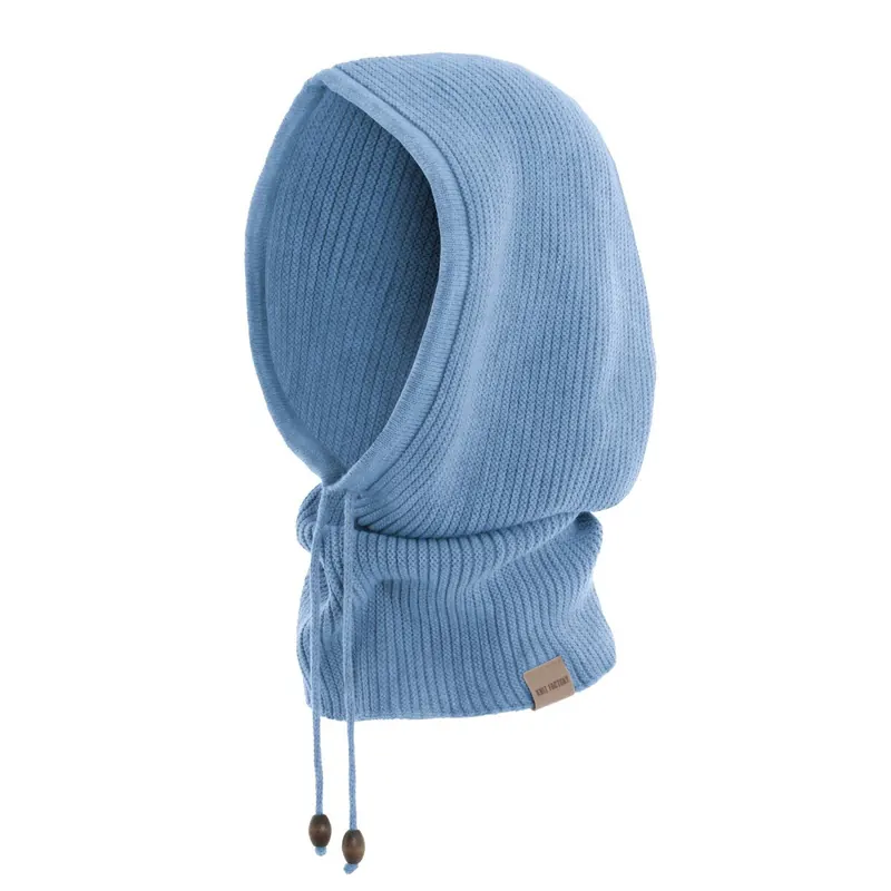 Knit Factory Evy Kapuzenschal Crystal Blue One Size