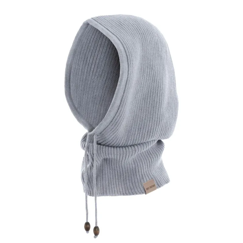 Knit Factory Evy Kapuzenschal Grau One Size