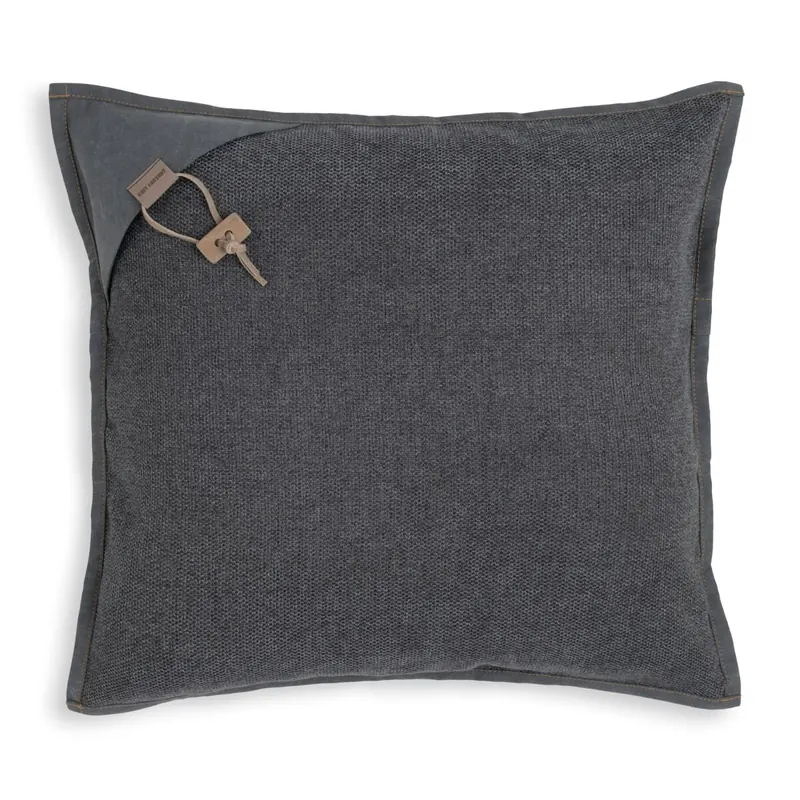 Knit Factory Hope Kissen 50x50 cm Glatt Anthrazit