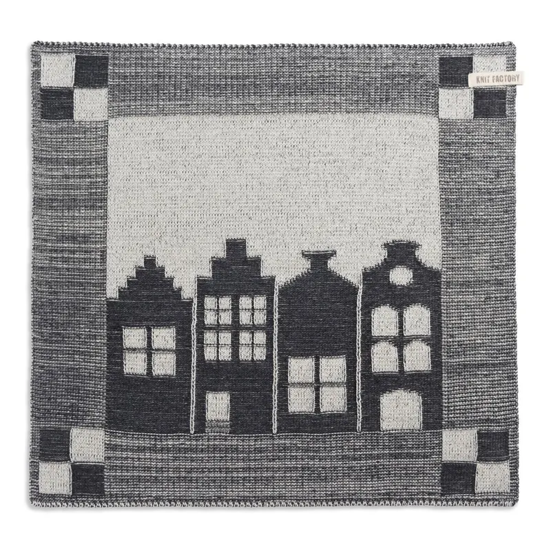 Knit Factory House Küchenhandtuch 50x50 cm Holland Anthrazit Beige