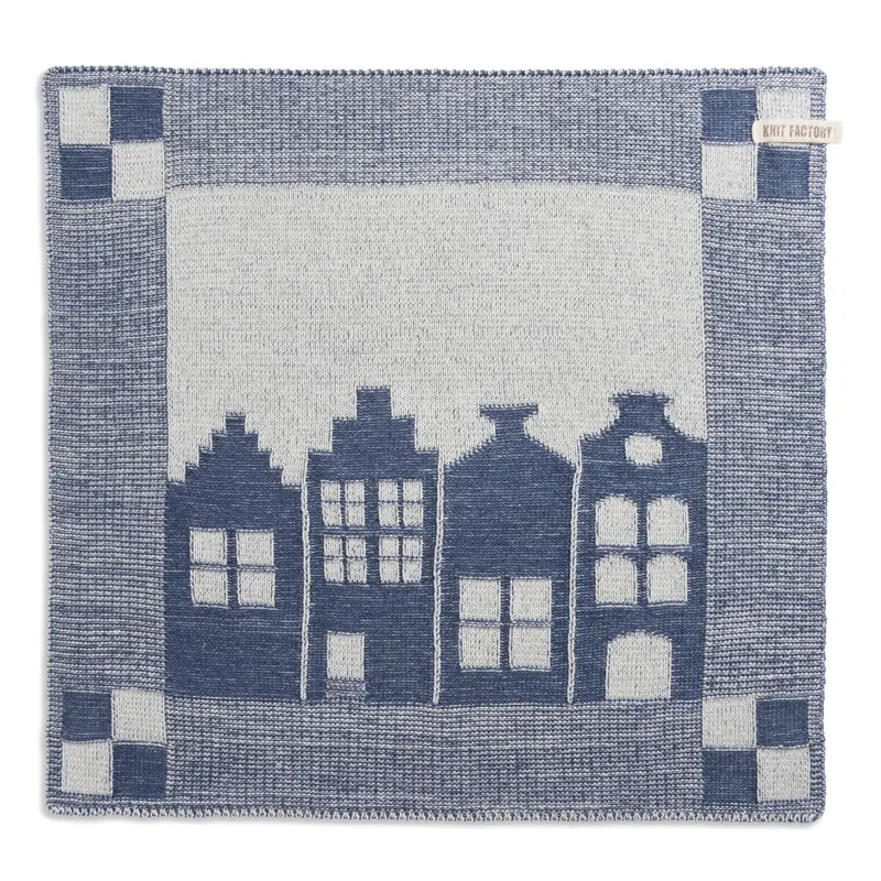 Knit Factory House Küchenhandtuch 50x50 cm Holland Beige Dunkelblau