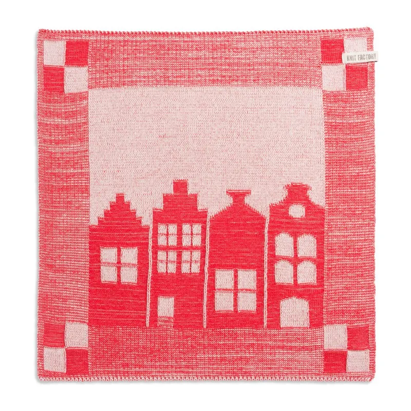 Knit Factory House Küchenhandtuch 50x50 cm Holland Beige Rot
