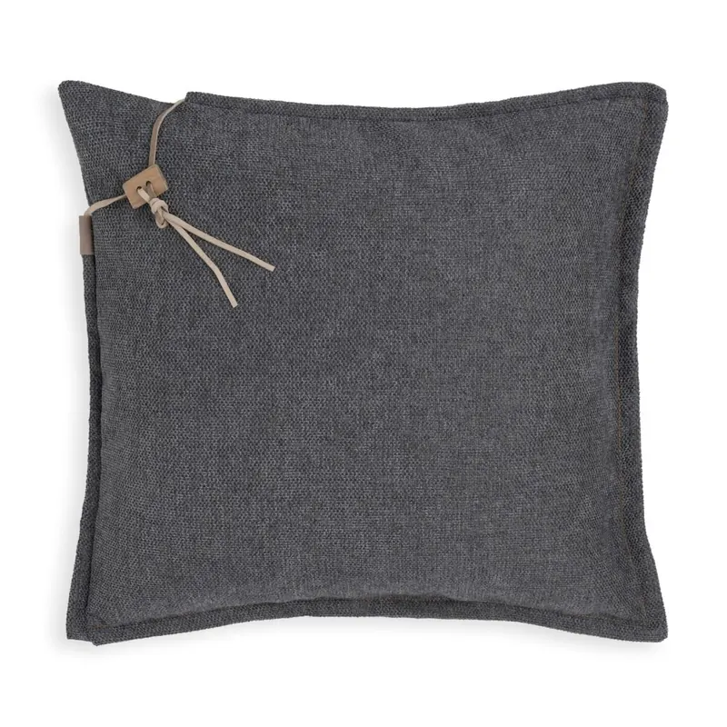 Knit Factory Imre Kissen 50x50 cm Glatt Anthrazit