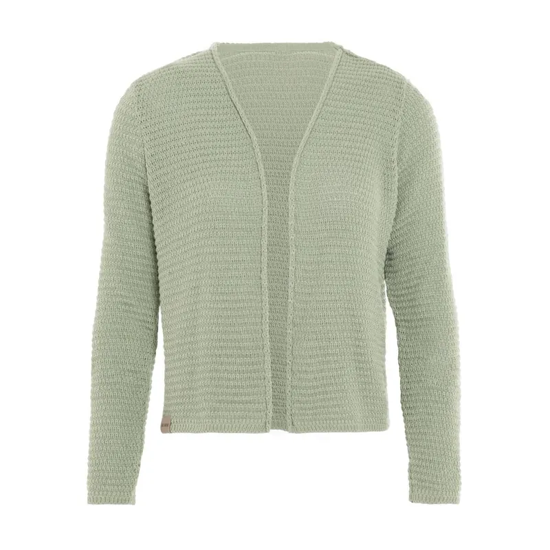 Knit Factory Isa Kurze Strickjacke Sage Green 36/38 Gestreift