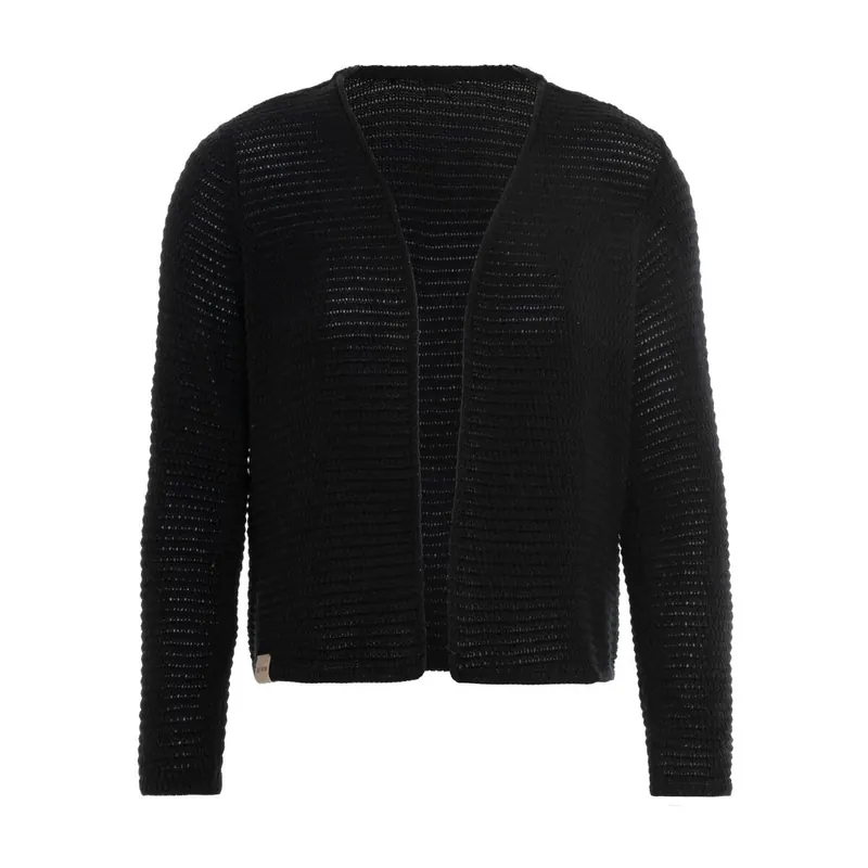 Knit Factory Isa Kurze Strickjacke Schwarz 36/38 Gestreift