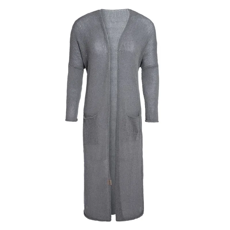 Knit Factory Jasmin Strickjacke 40/42 Glatt Grau