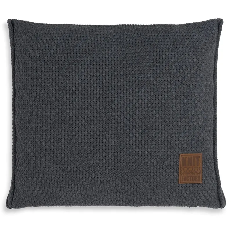 Knit Factory Jesse Kissen 50x50 cm Glatt Anthrazit