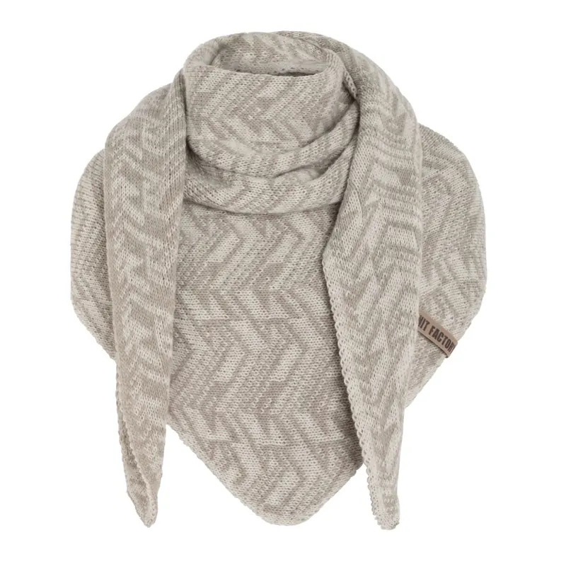 Knit Factory Josh Dreiecksschal Beige/Iced Clay