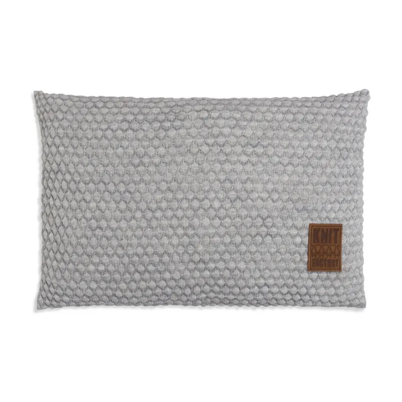 Knit Factory Juul Kissen 60x40 cm Wabe Beige Grau