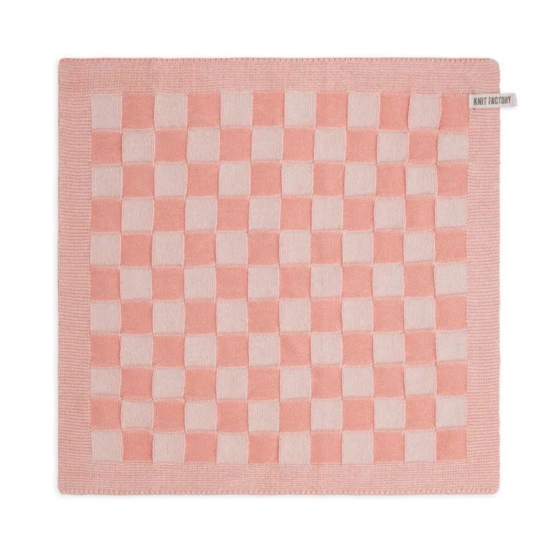 Knit Factory Küchentuch Block Ecru Apricot 50x50 cm Kariert