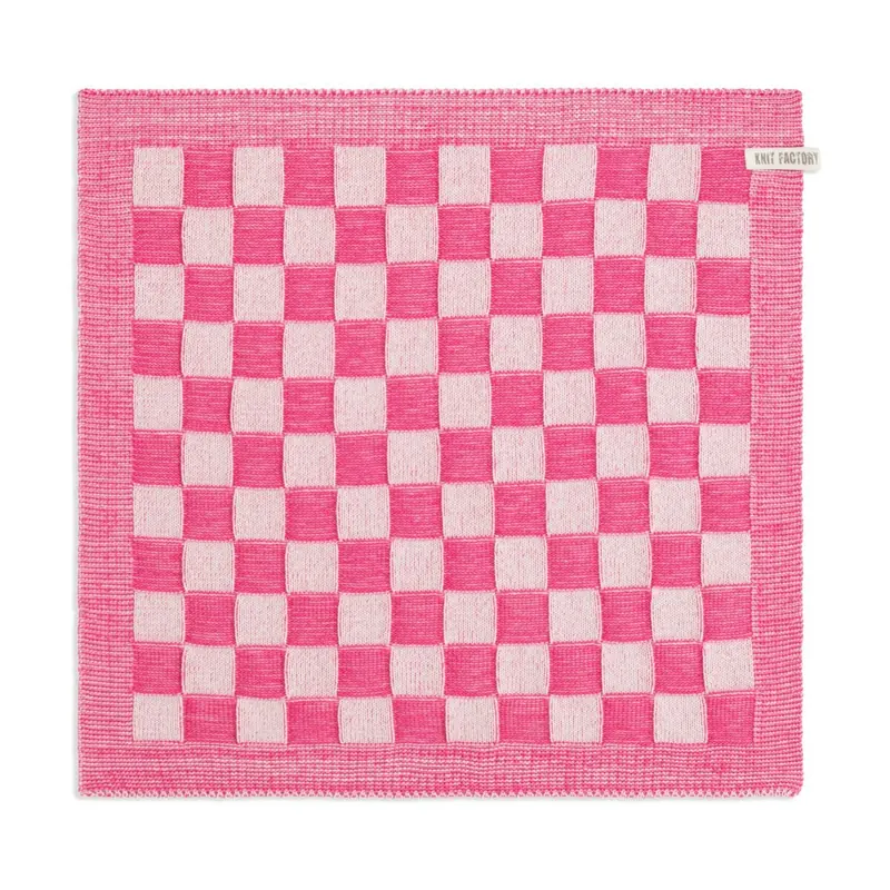 Knit Factory Küchentuch Block Ecru/Fuchsia