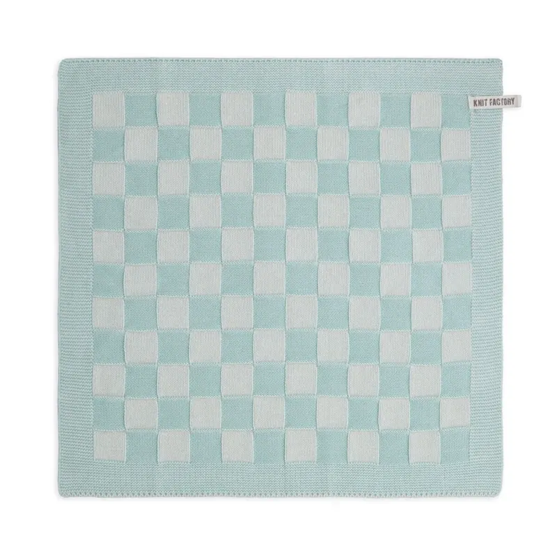 Knit Factory Küchentuch Block Ecru Minze 50x50 cm Kariert