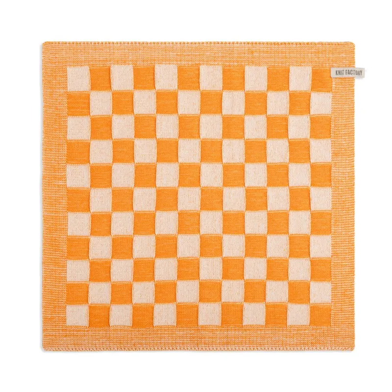 Knit Factory Küchentuch Block Ecru/Orange