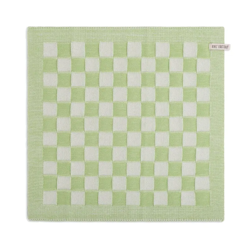 Knit Factory Küchentuch Block Ecru/Spring Green