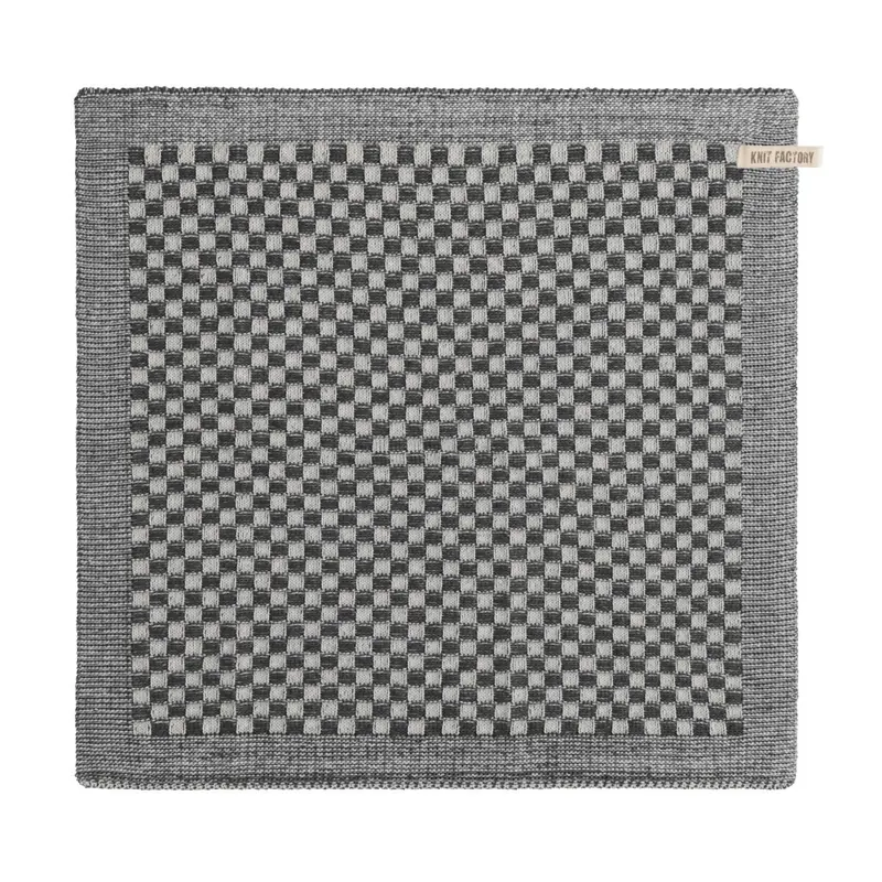 Knit Factory Küchentuch Cubes Ecru/Anthrazit