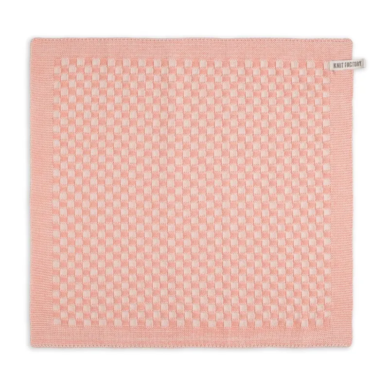 Knit Factory Küchentuch Cubes Ecru Apricot 50x50 cm Kariert