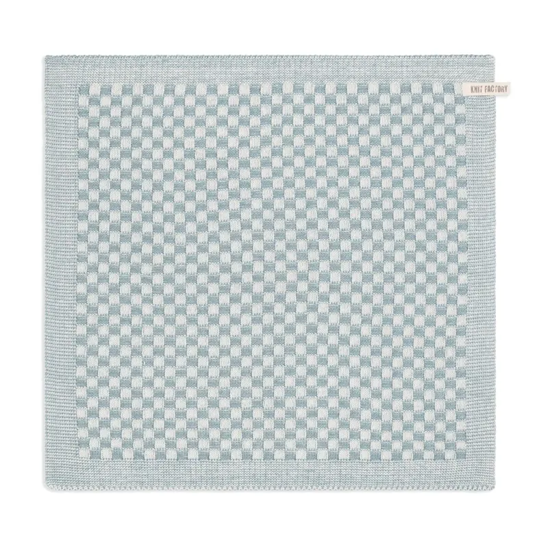 Knit Factory Küchentuch Cubes Ecru/Stone Green