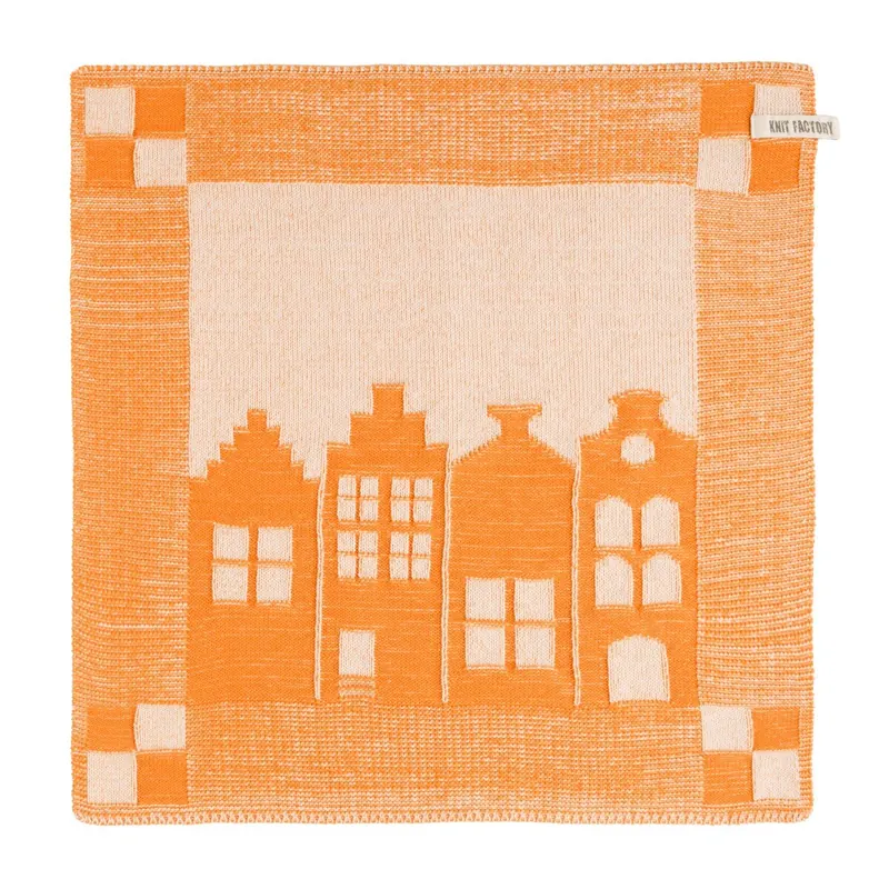 Knit Factory | Küchentuch House Ecru/Orange | Beige;Orange | 50x50 cm