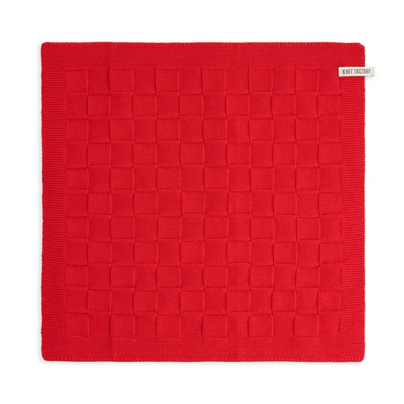Knit Factory Küchentuch Uni Rot 50x50 cm Kariert