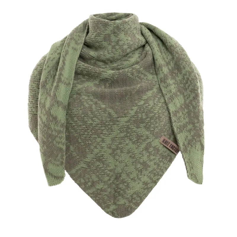 Knit Factory Lea Dreiecksschal Urban Green Sage Green 190x85 cm Mix