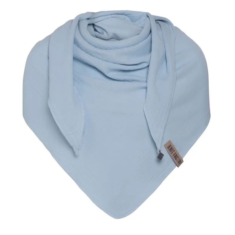 Knit Factory Liv DreiecksSchal 190x85 cm Glatt Hellblau