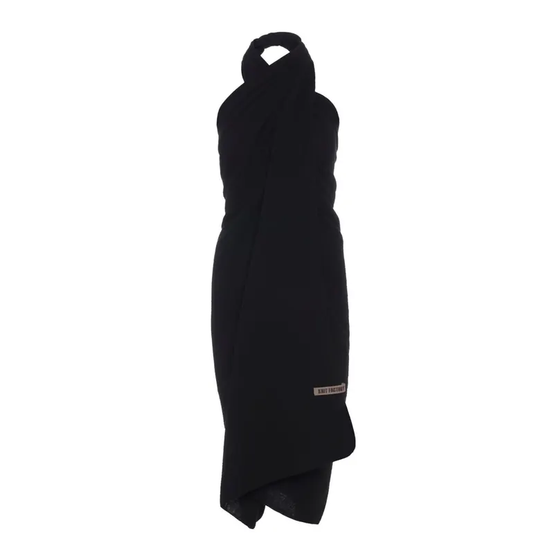 Knit Factory Liv Pareo 180x130 cm Glatt Schwarz