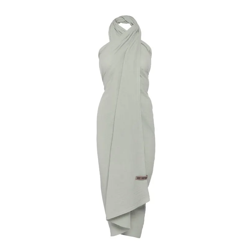 Knit Factory | Liv Pareo - XL Musselintuch - Strandtuch Olive Mist | Grün | 180x130 cm