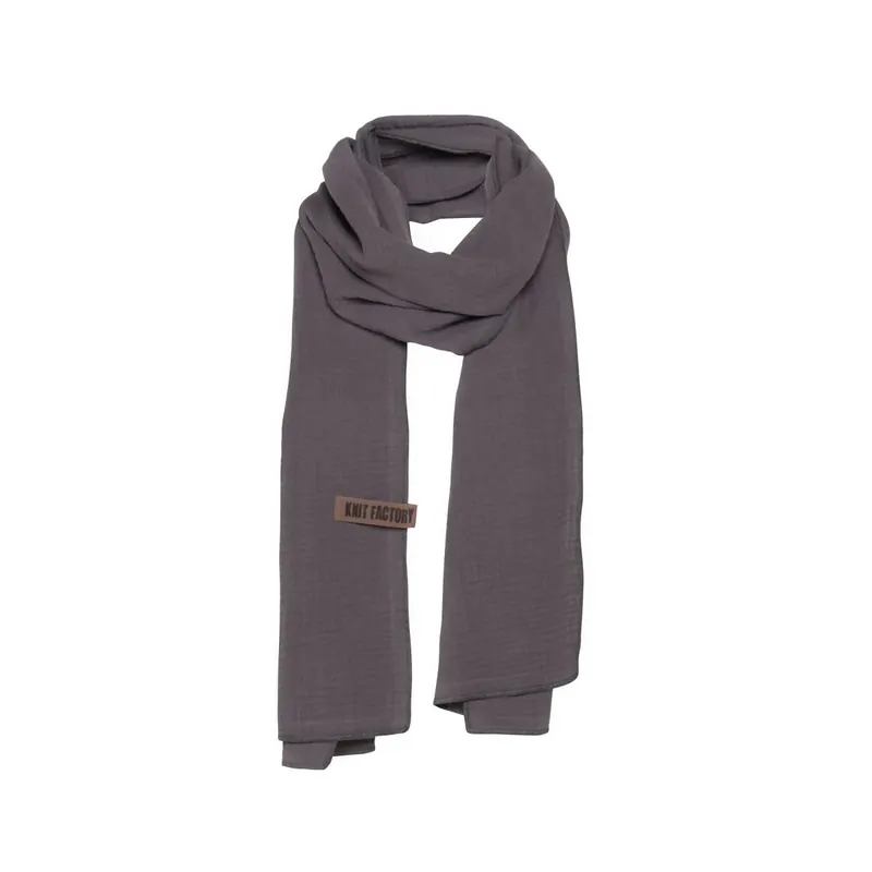 Knit Factory Liv Schal 200x40 cm Glatt Anthrazit