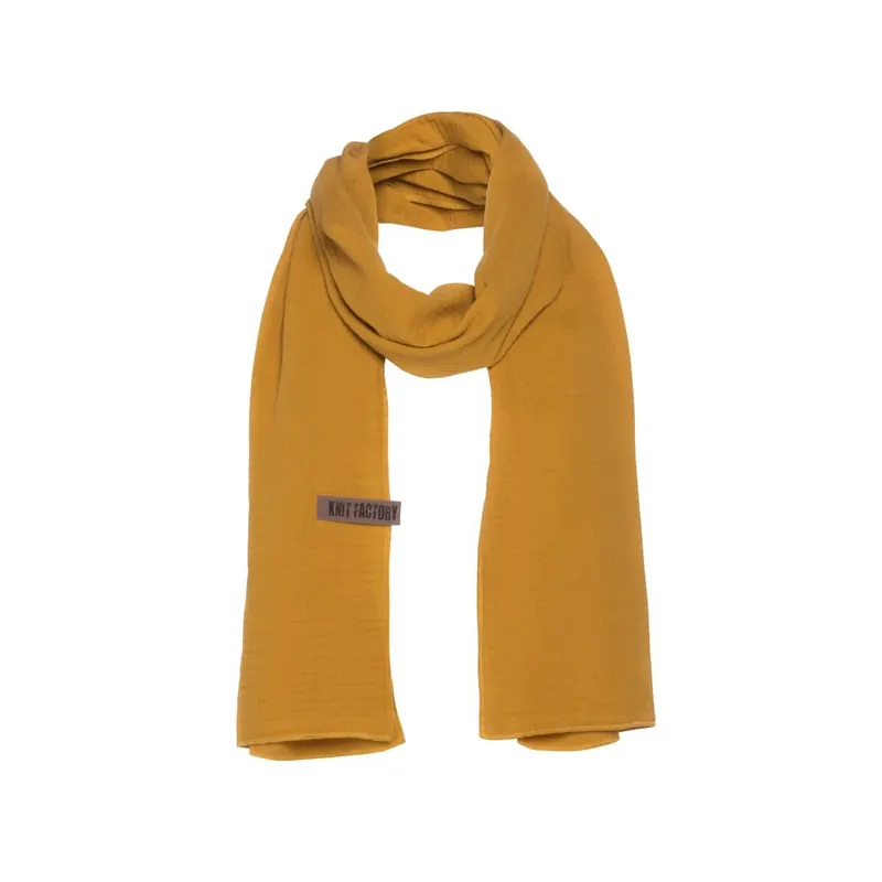 Knit Factory Liv Schal 200x40 cm Glatt Gelb