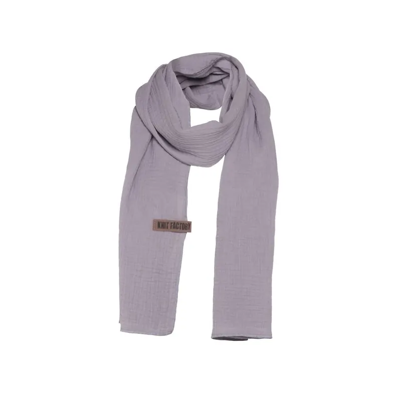 Knit Factory Liv Schal 200x40 cm Glatt Grau