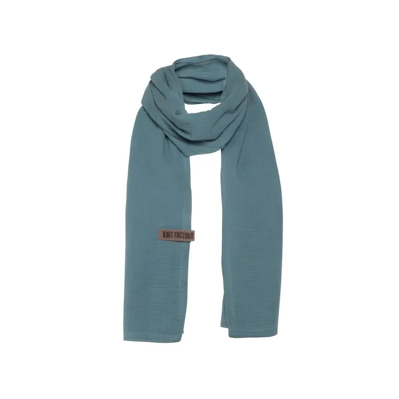 Knit Factory Liv Schal 200x40 cm Glatt Stonegreen
